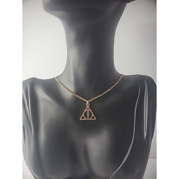 Vintage Harry Potter Deathly Hallows Necklace Pendant Jewelry Costume - Picture 3 of 11